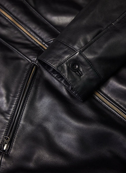 Black jacket gold zipper mens best sale