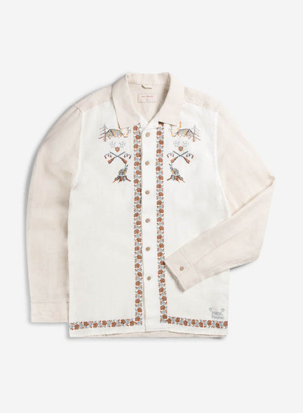 Men's Embroidered Tapestry Shirt | Percival x Pikol | Cream