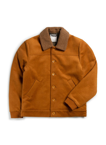 Men's Whitley Jacket | Rust Melton Wool Collar | Percival Menswear