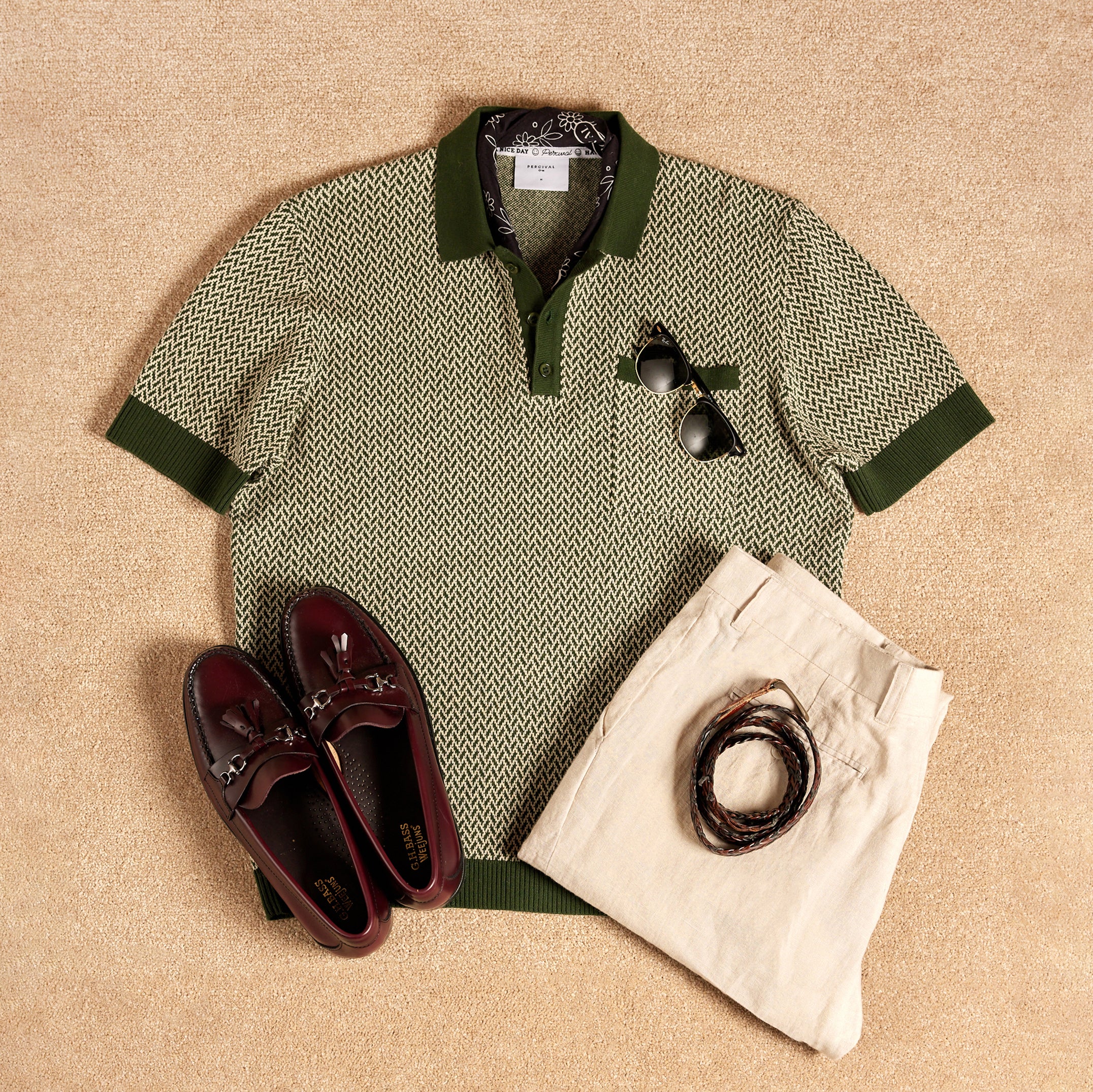Men's Knitted Polo Shirts | Button Down Knitted Shirts | Percival
