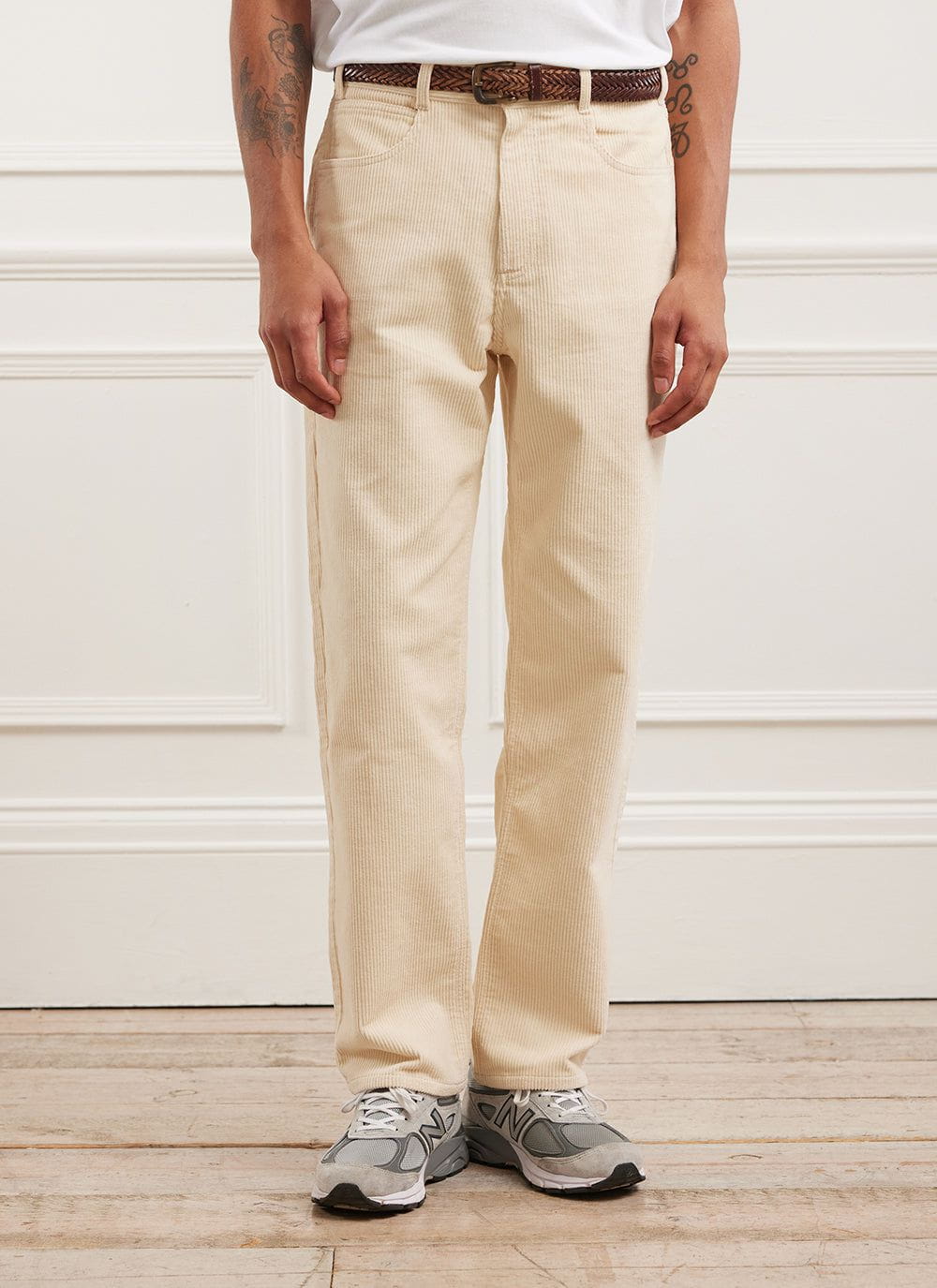 Pull&Bear skinny corduroy trousers in ecru | ASOS