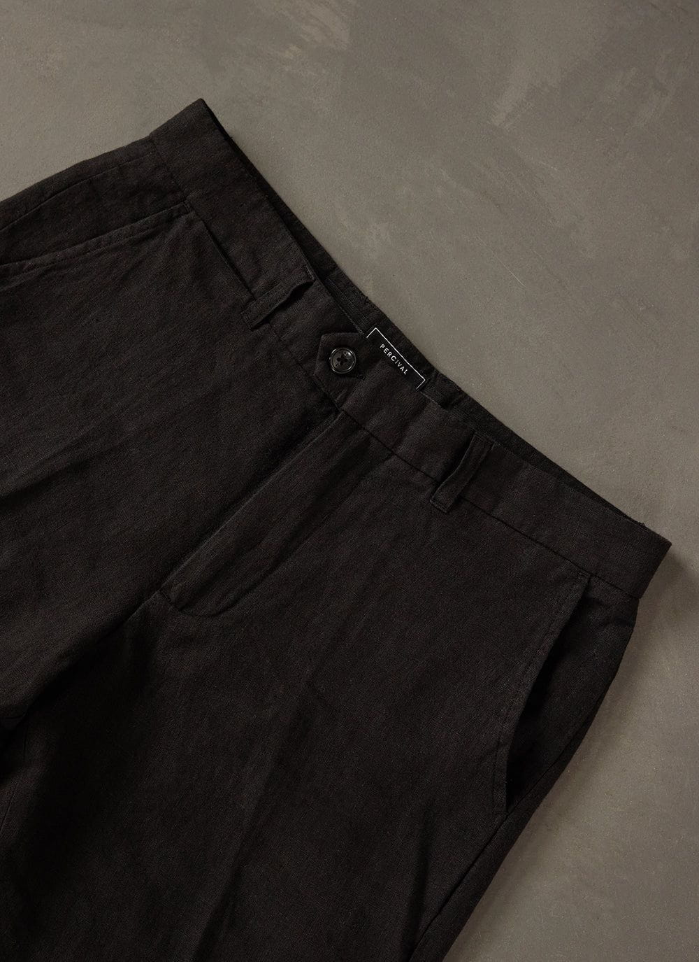 Black Jacquard-stripe linen trousers | HARAGO | MATCHES UK