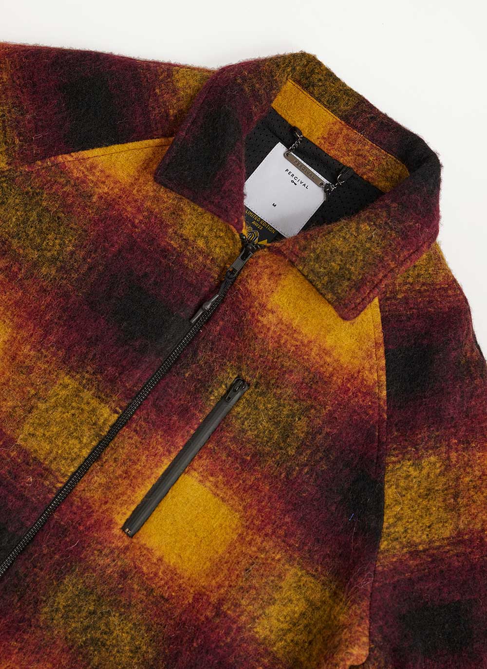 Men's Raglan Check Jacket | Wool | Yellow