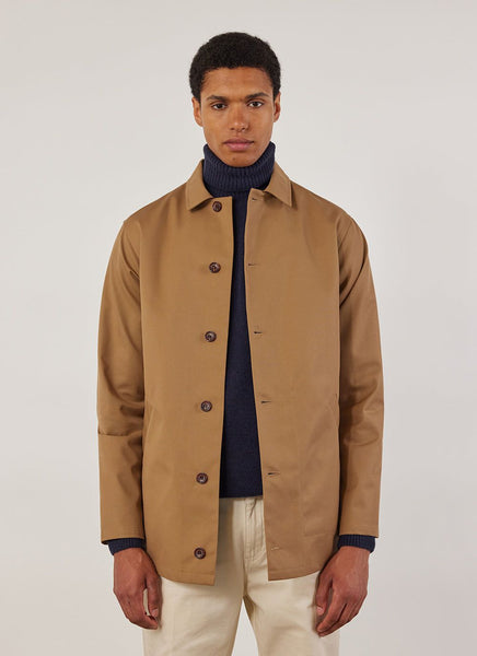 Men's Auxiliary Sherlock Jacket | Trench Coat | Tan with Navy ...