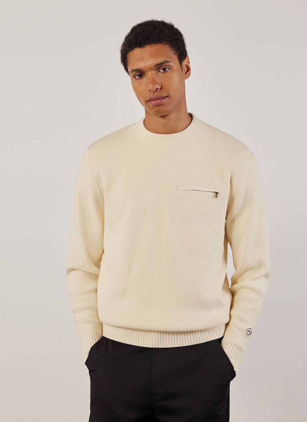 Mens cream outlet v neck jumper