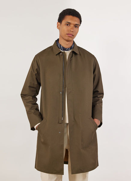 Men's Auxiliary Greyson Trench Coat | Green with Brown