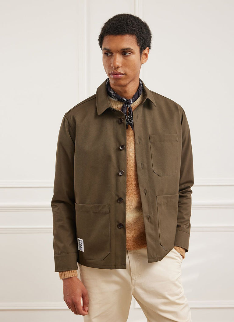 Men's Auxiliary Overshirt | Waterproof | Forest Green & Brown