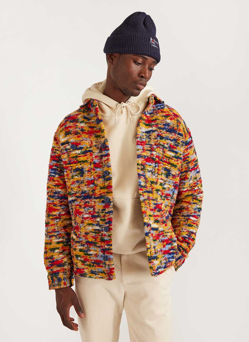 Jacquard Blanket Overshirt | Wool | Mustard & Percival Menswear
