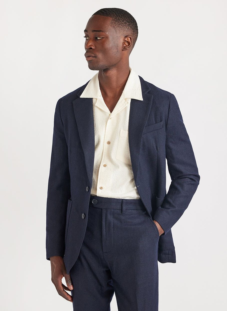 Men's Tailored Suit Jacket | Wool | Navy Blue