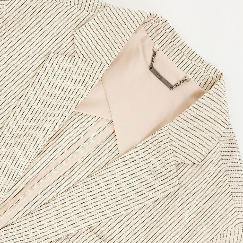 Stripe Tailored Blazer | Natural Stripe | Percival Menswear