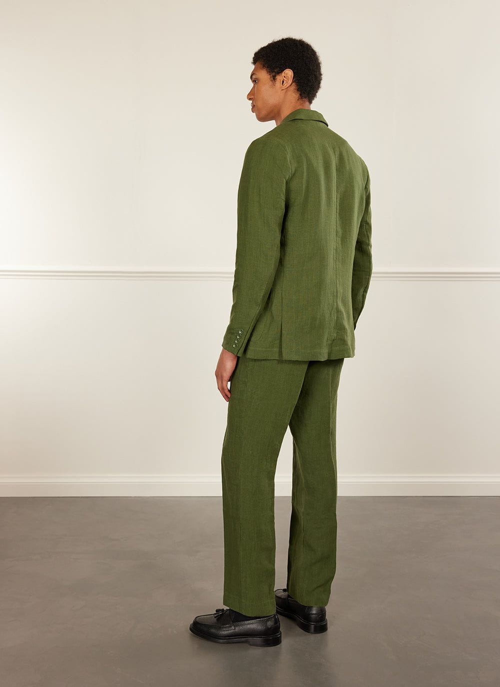 Green linen jacket online mens