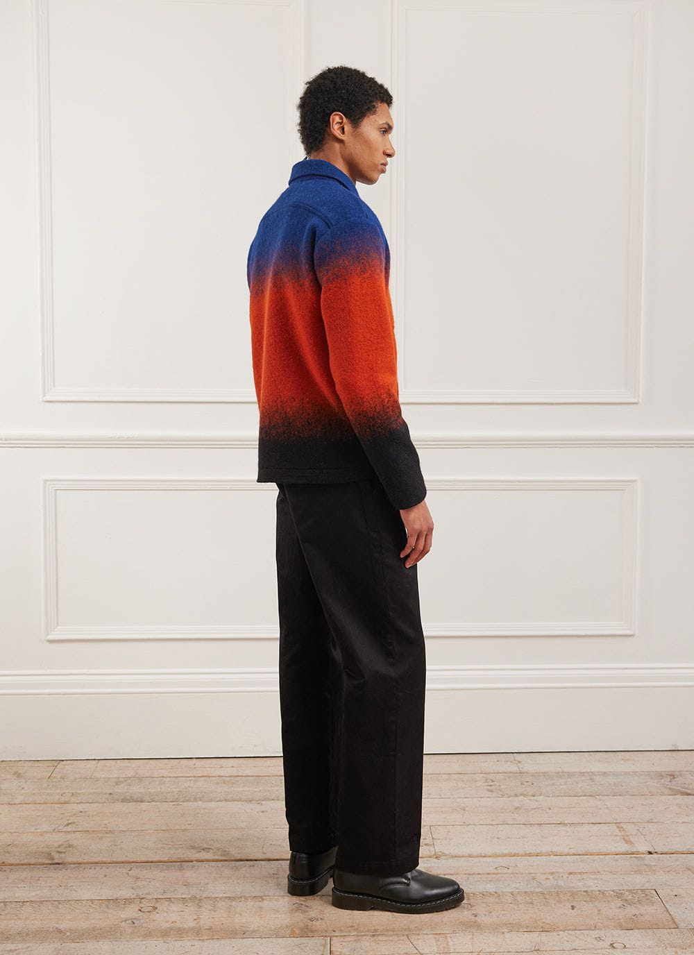 Zip Overshirt | Gradient Wool | Orange | Percival Menswear
