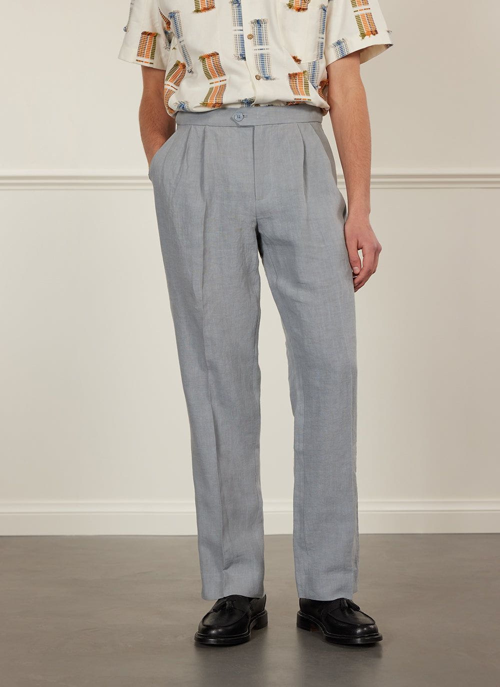 Wide Leg Pleated Drawstring Pant - Grey Wool – SHADES OF GREY BY MICAH COHEN