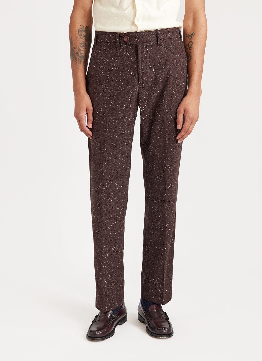 Donegal tweed suit trouser - brown | Fruugo BH