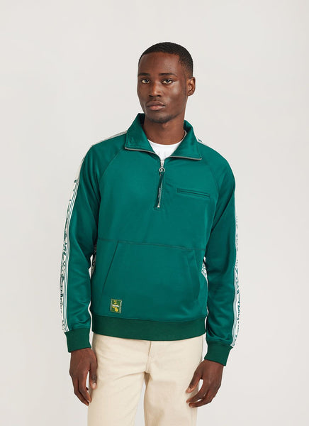 Men's Quarter Zip Jacket | Tracksuit | Green | Percival Menswear