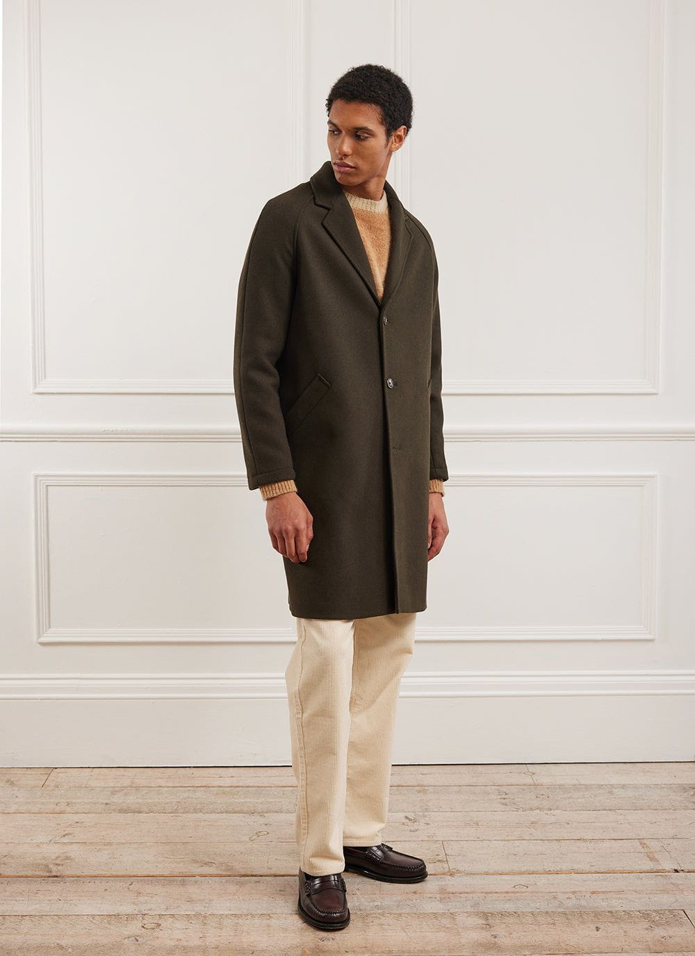 Italian melton short trench coat sale