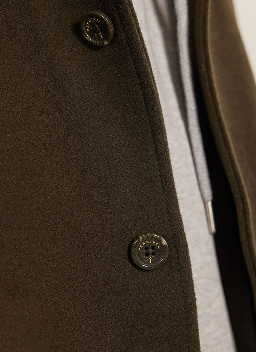 Pea Coat, Melton Wool, Olive