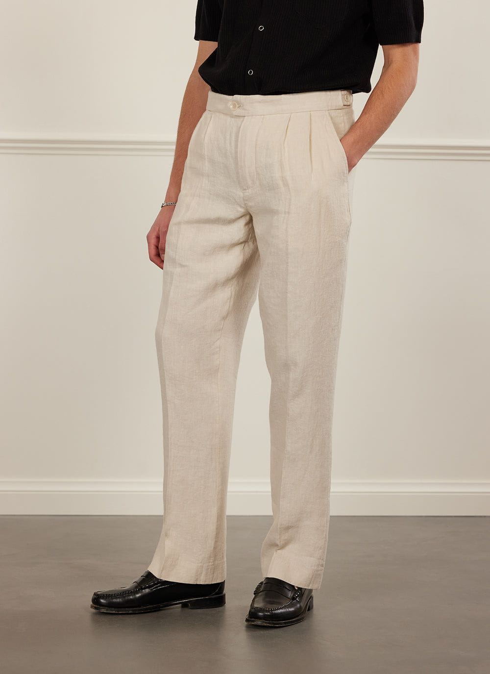 Buy Nelly Flowy Drawstring Linen Pants - Beige | Nelly.com
