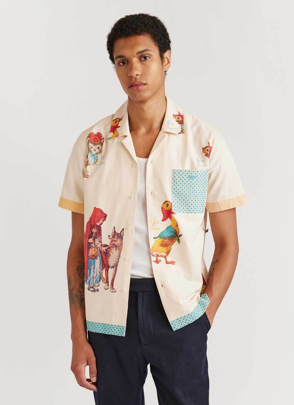 Storybook Cuban Shirt | Cotton Ripstop | Ecru | Percival Menswear