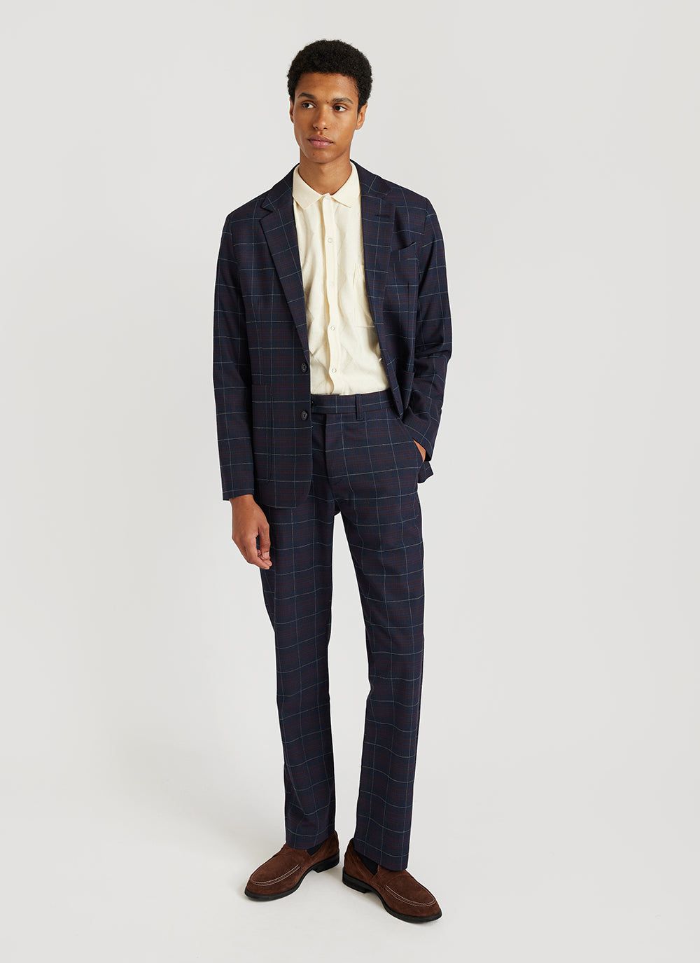 Men's Tailored Seersucker Trousers | Forest Green | Percival Menswear