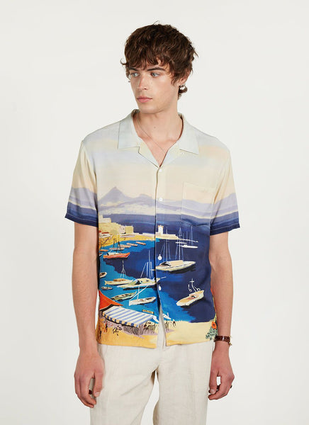 Men's Cuban Shirt | Symi Cove | Short Sleeves | Multi