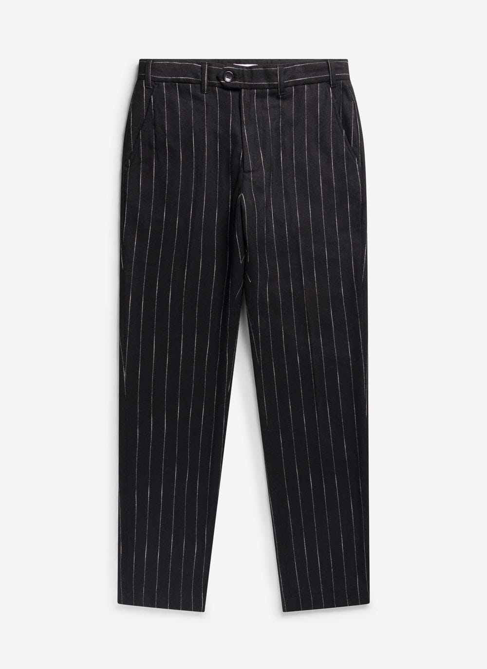 Black pinstripe pants outlet mens