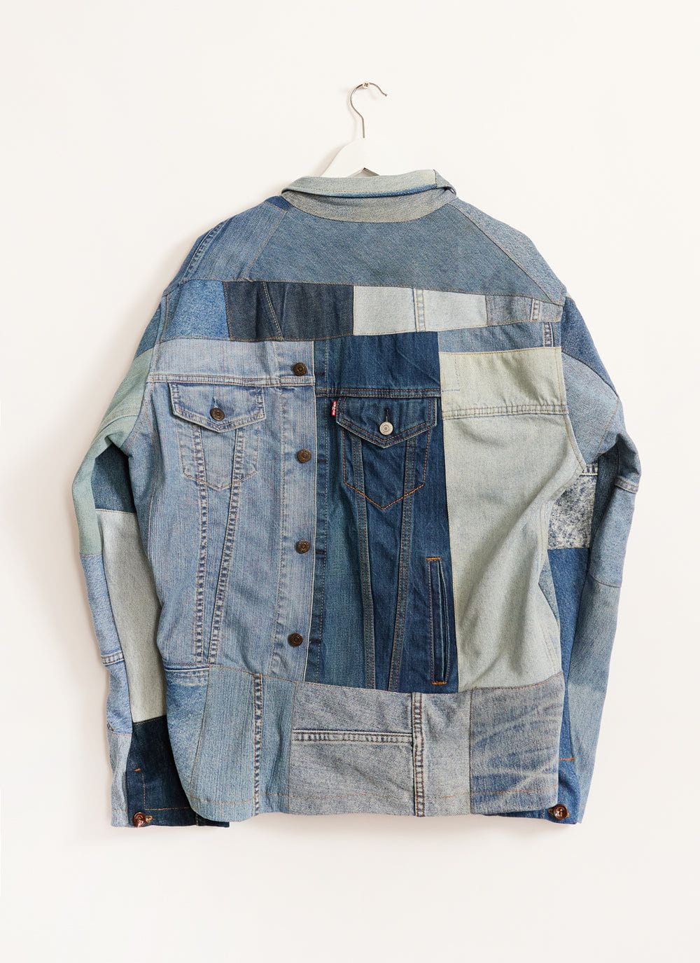 Long Sleeve Reworked Denim Overshirt | Percival Menswear