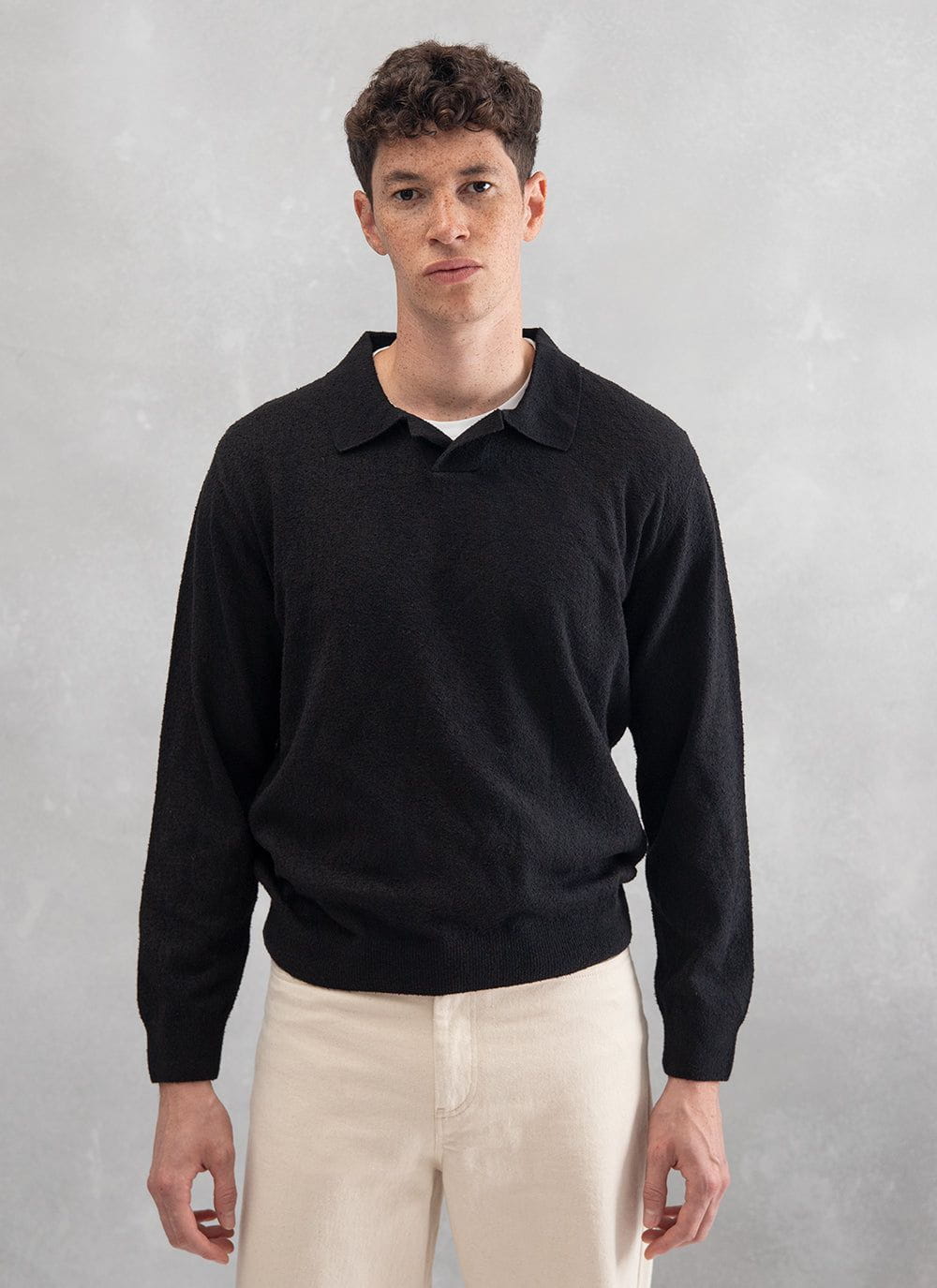 Knitted polo hot sale jumper mens