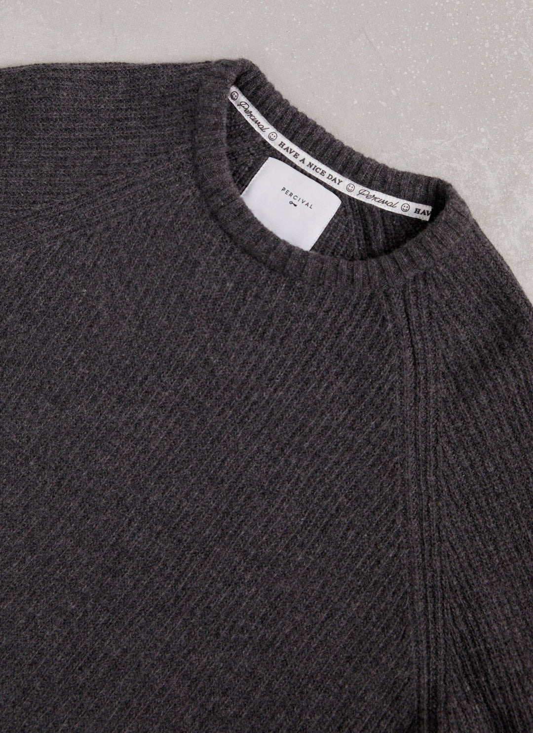 Men's Raglan Knit Wool Jumper | Charcoal Grey Knitted Sweater