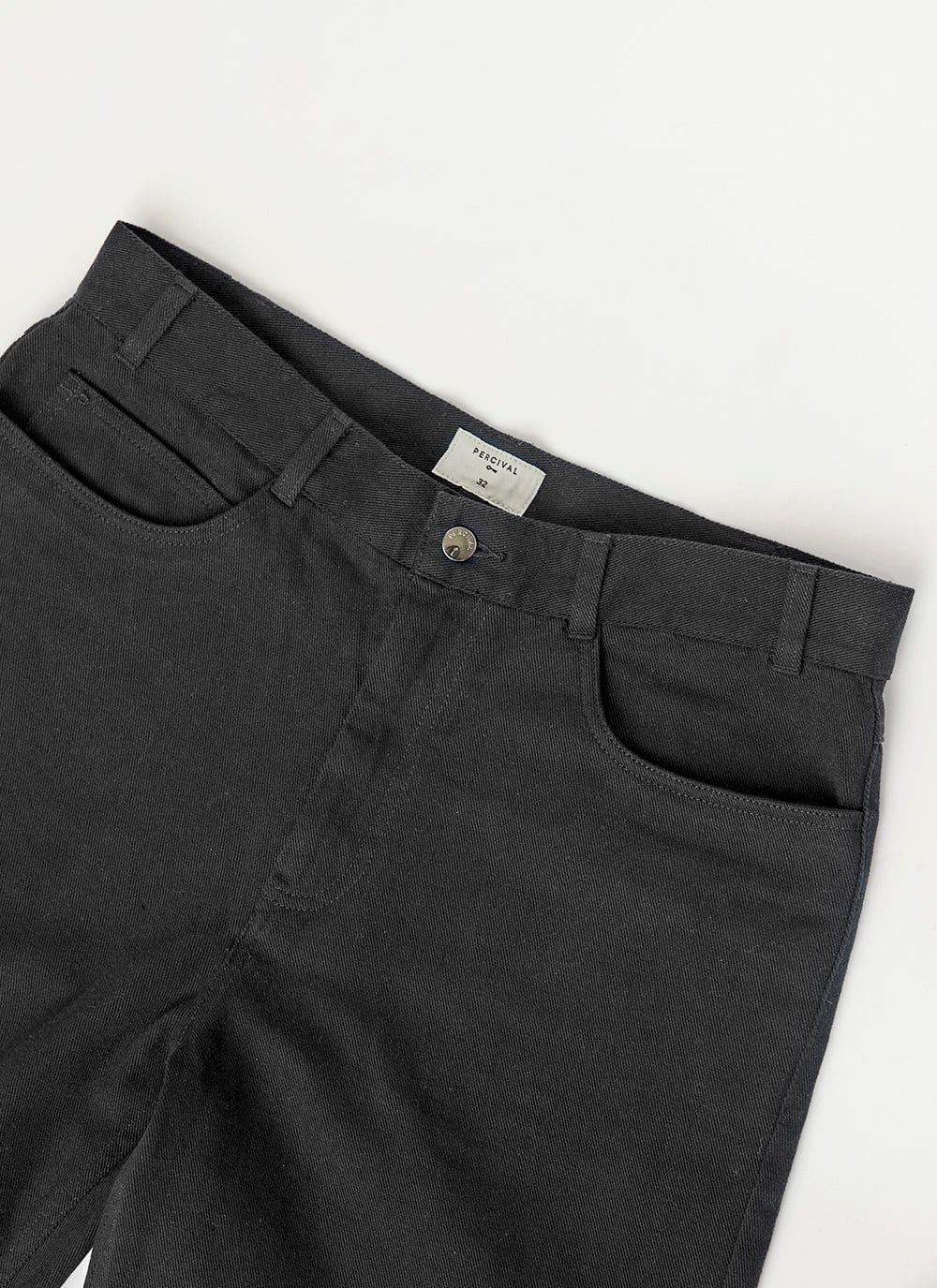 Men's 5 Pocket Trousers, Black Twill