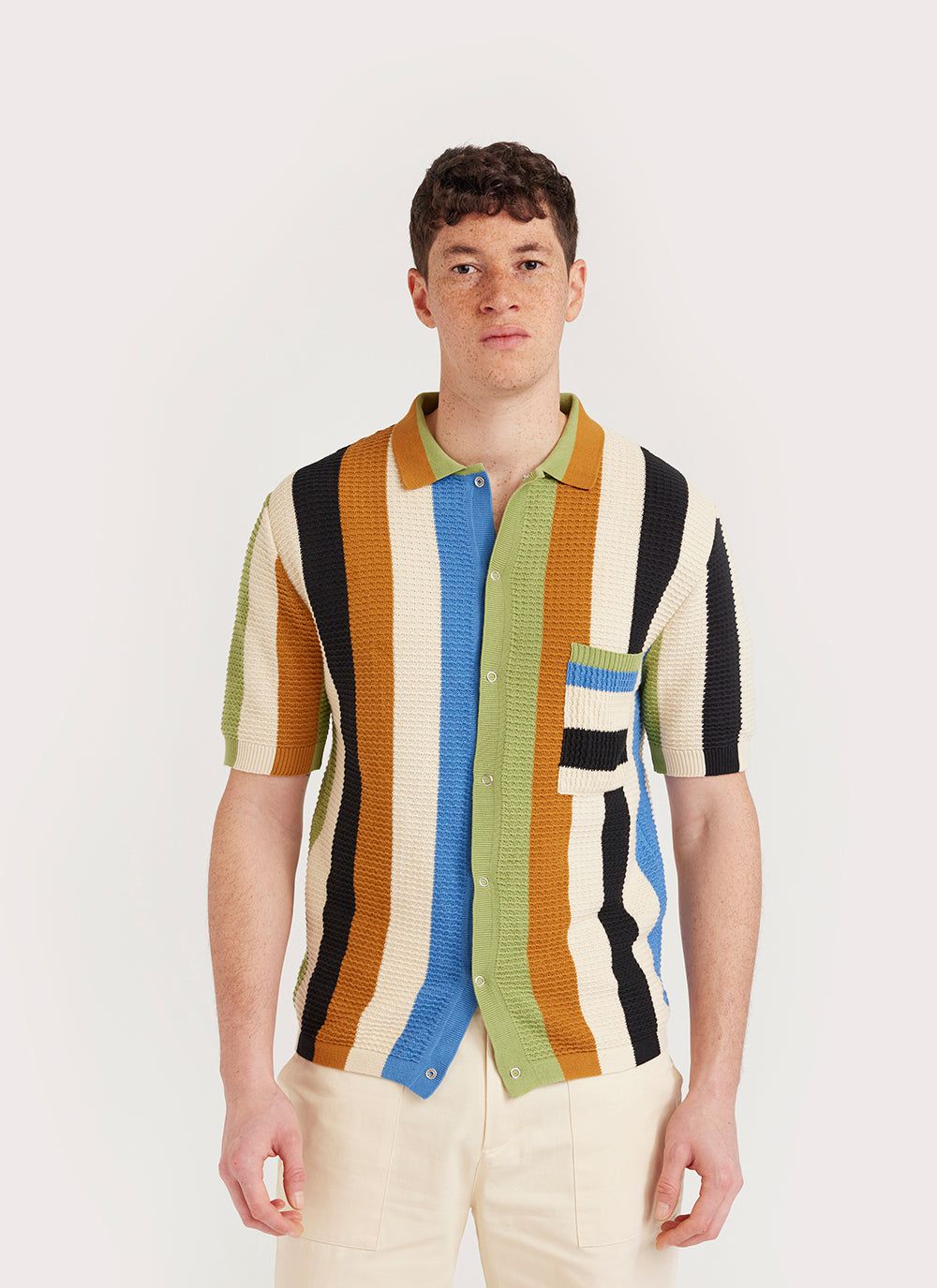 Men's Short Sleeve Knitted Shirt | Adaman Breeze | Multi