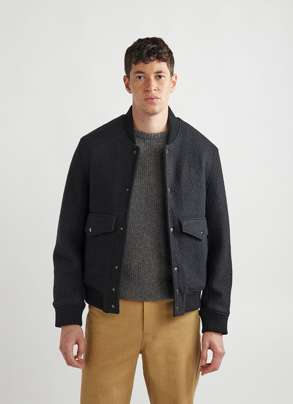 Black wool outlet jacket