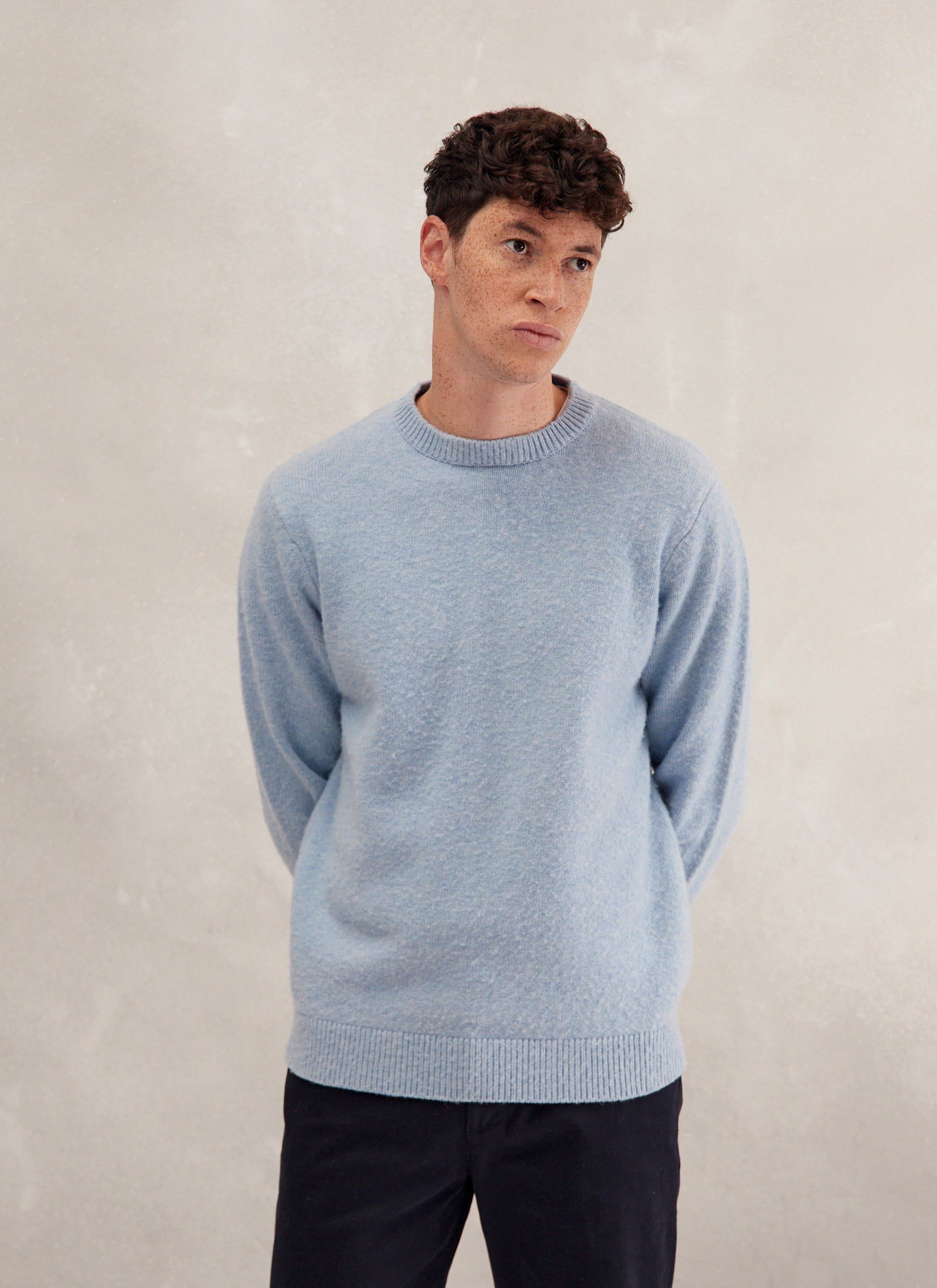 Light blue outlet crew neck sweater