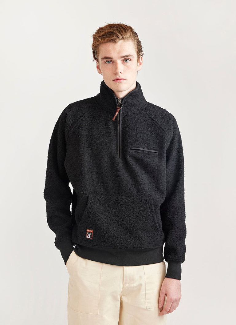 Orange Casentino Wool Half-Zip Pullover Fleece 40 | Drake's