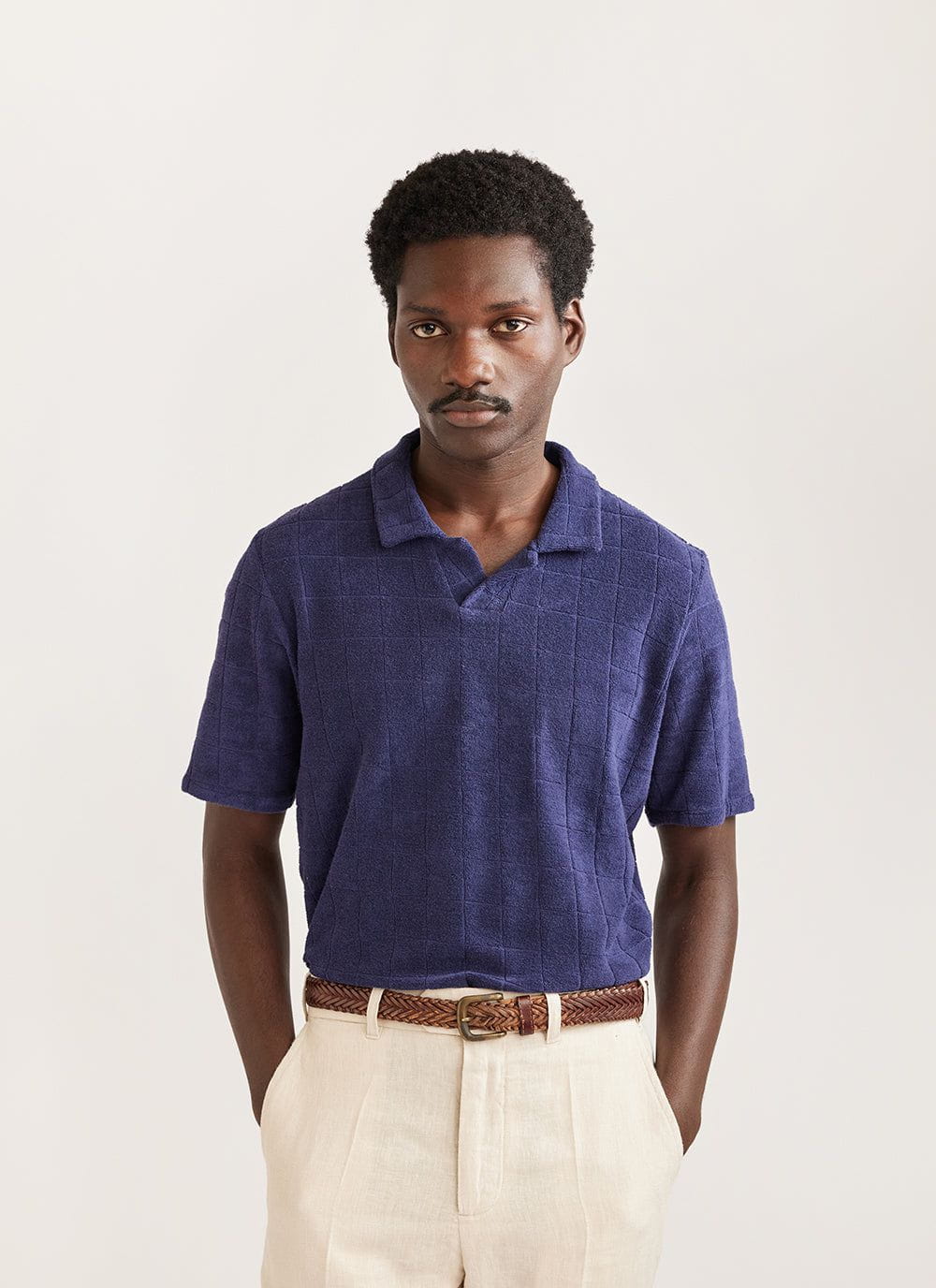 Men's Polo Shirt | Terry Towel | Organic Cotton | Navy | Percival