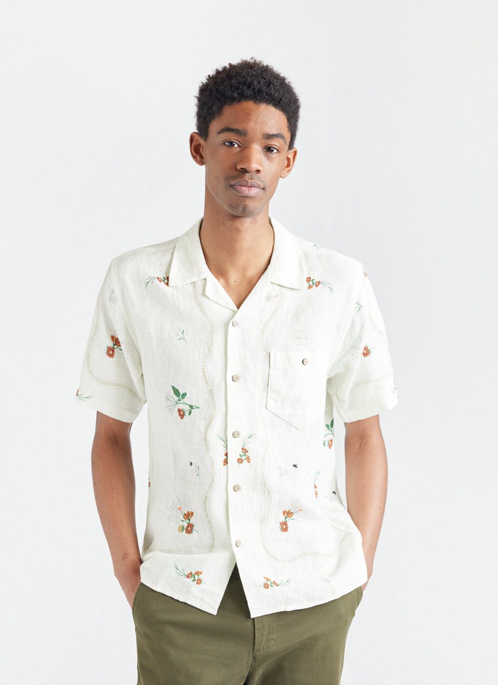 Men's Short Sleeve Linen Shirt | Kowloon Cuban Collar Shirt