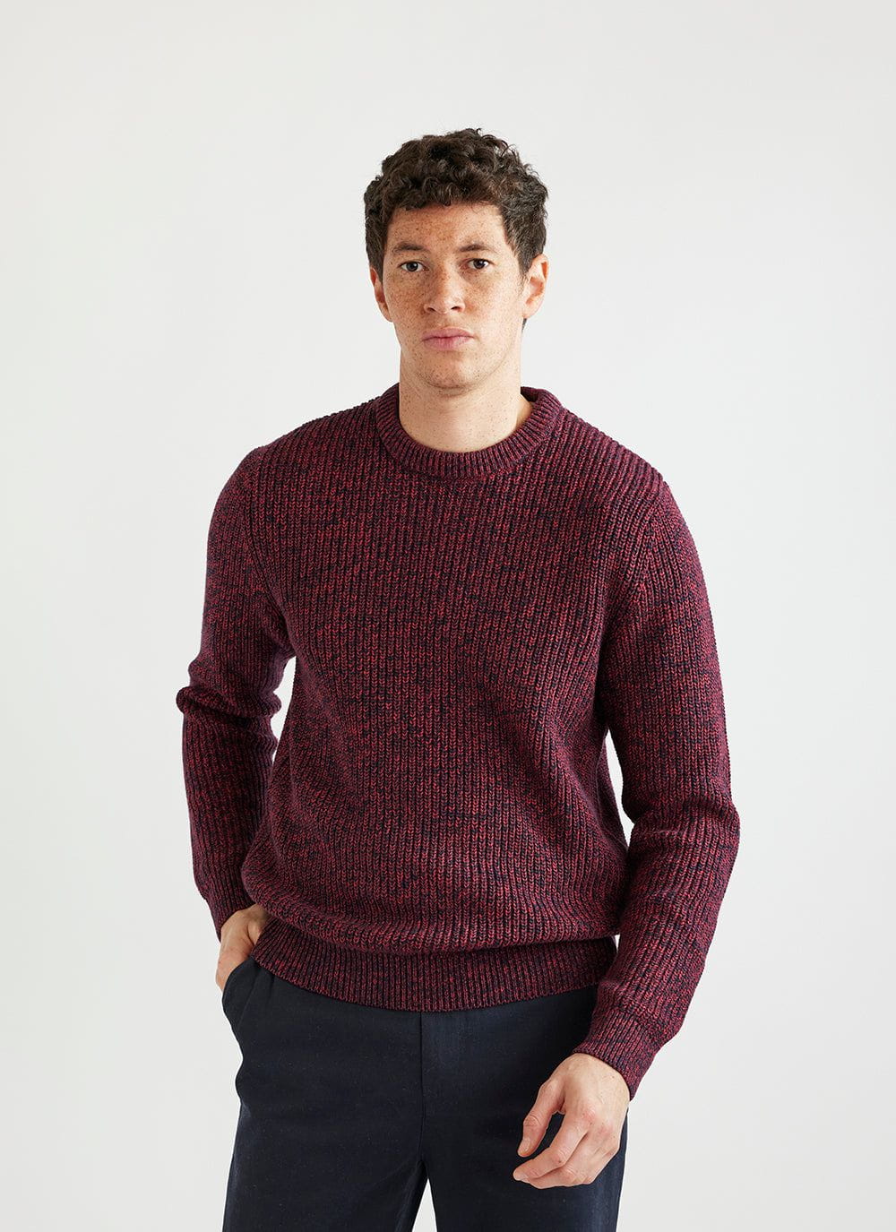 Mens dark clearance red sweater