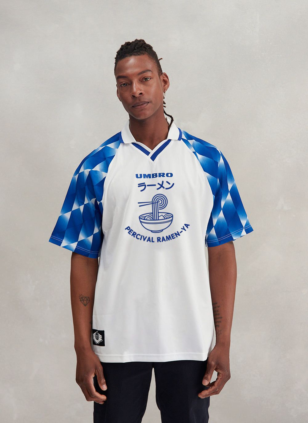 Men's Umbro Football Shirt | Percival x Umbro | Blue with White