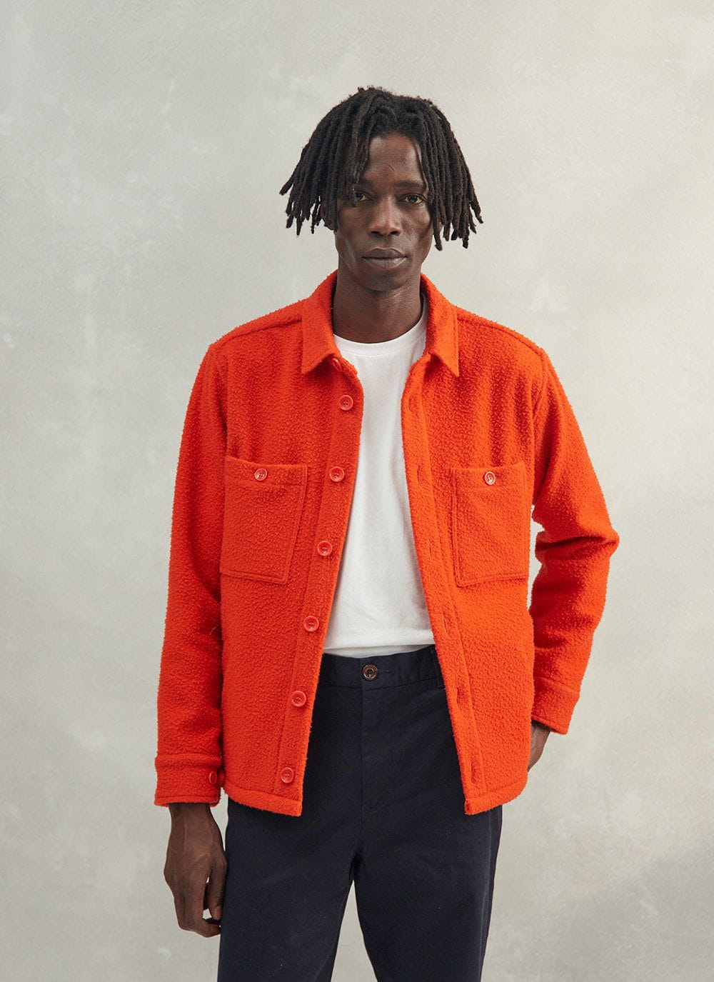 Men's Blanket Overshirt | Casentino Wool | Orange