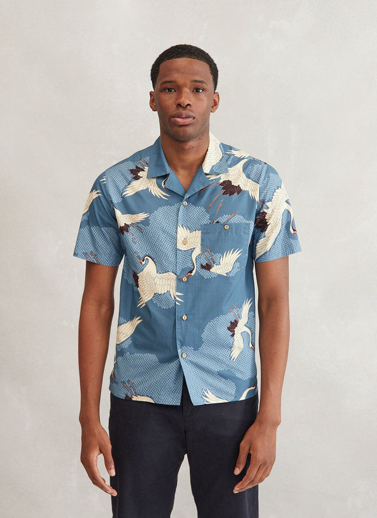 Wiaofellas New Ice Silk Drape Cuban Collar Shirt for Men Solid