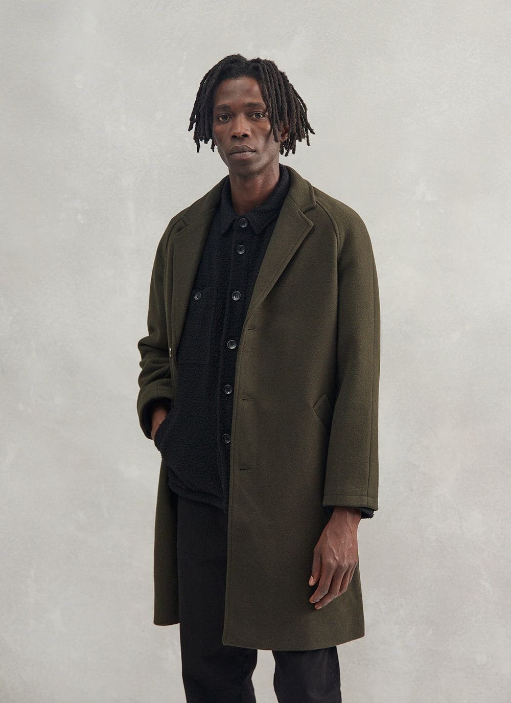 Mens olive green trench on sale coat