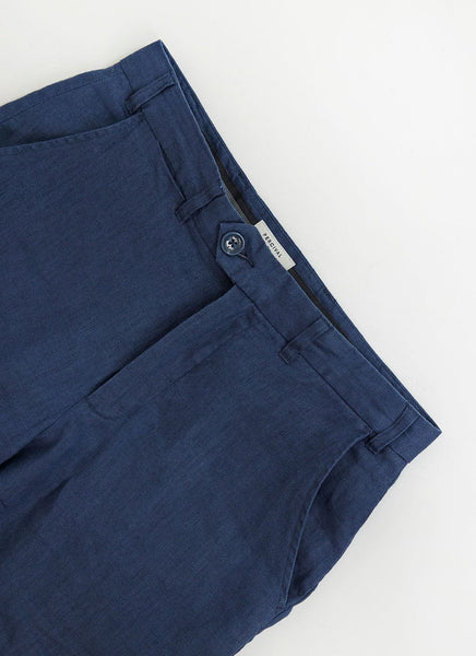 Men's Tailored Linen Trousers | Wedding Suit | Navy Blue