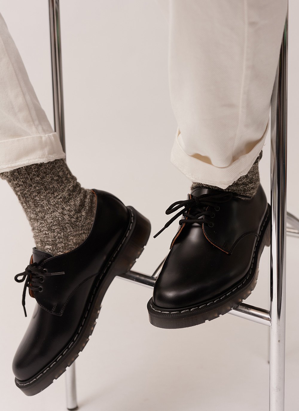 Men's Solovair Shoes | Hi-Shine Gibson Shoe | Black