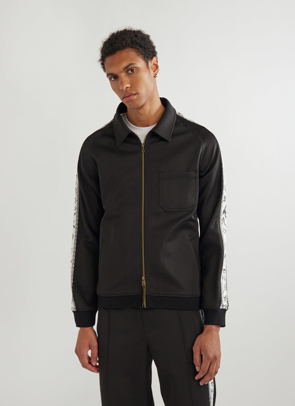 Men s Track Zip Jacket The Great Frog Percival Black