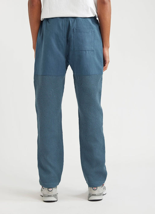 Waffle Everyday Trousers, Textured Cotton, Aqua