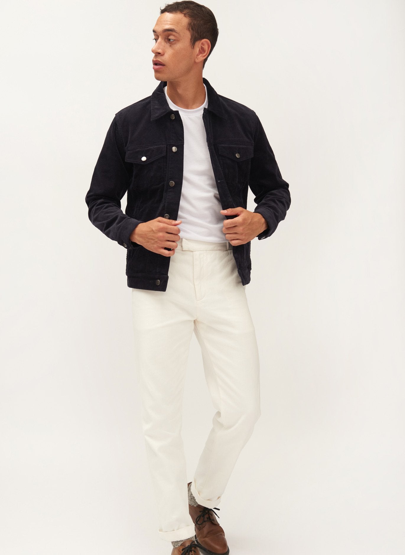 Men's Western Jacket | Navy Cord | Percival Menswear