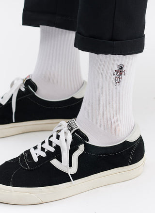 Men's Socks | Embroidered Logo | Spaceman | White & Percival Menswear