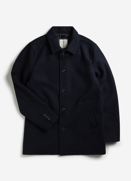 Men's Pea Coat | Navy Melton Wool & Percival Menswear