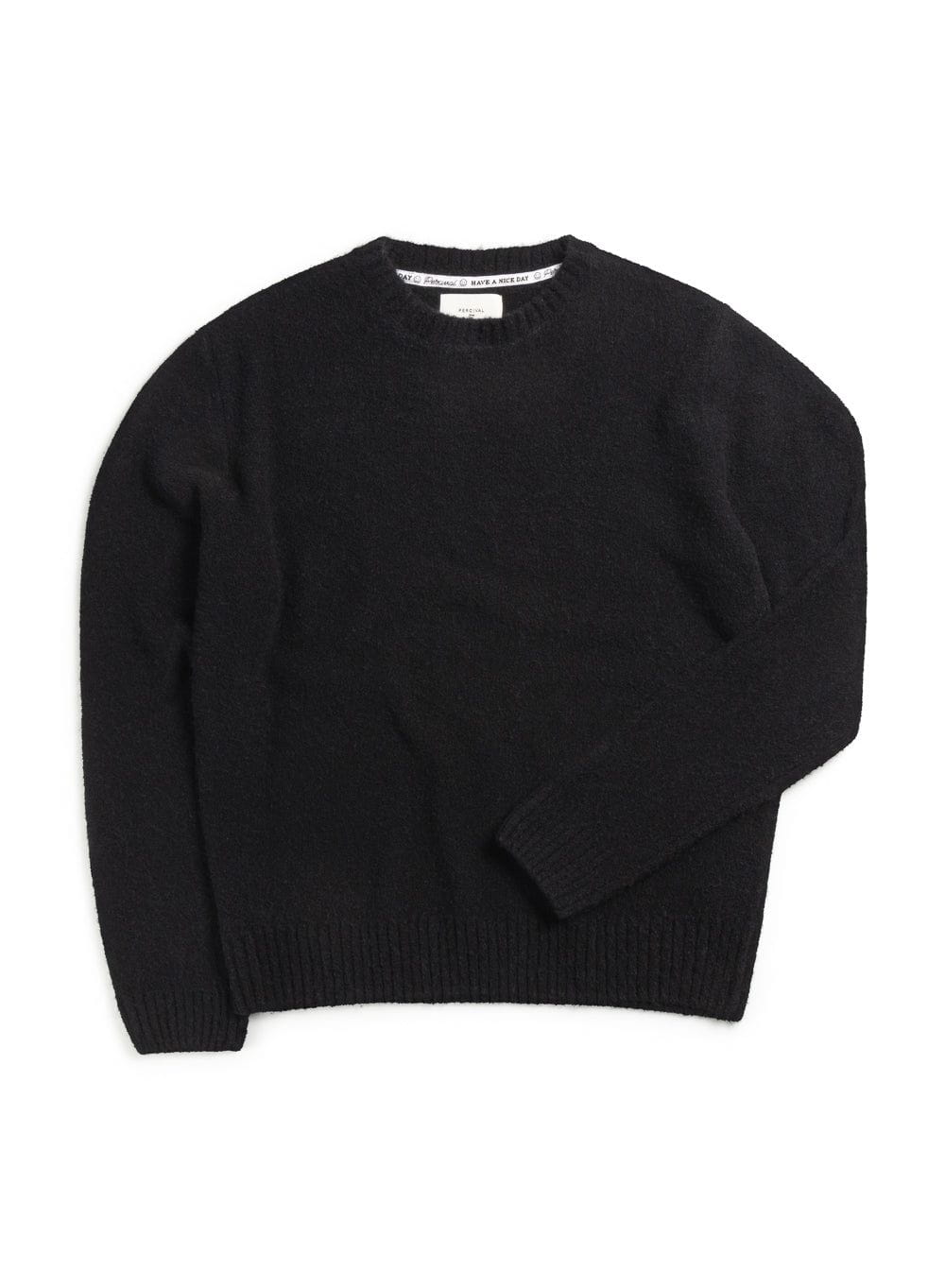 Black wool 2024 crew neck sweater