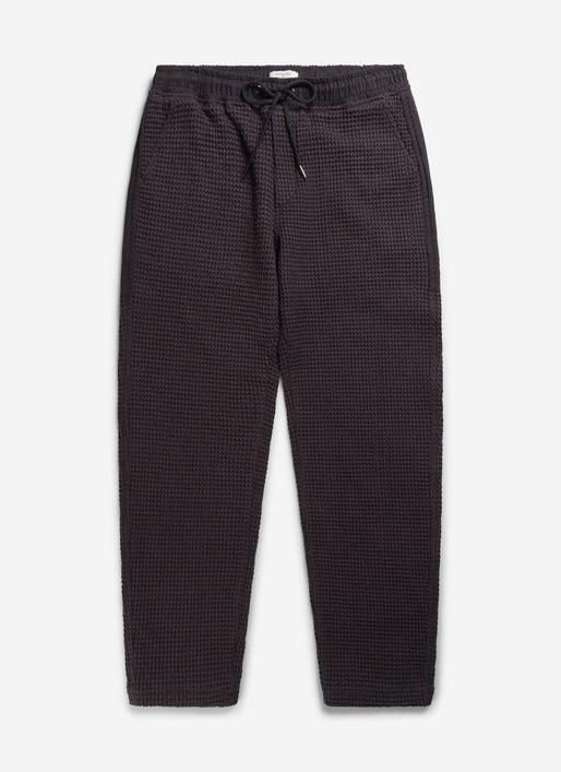 Waffle Everyday Trousers, Textured Cotton, Ink